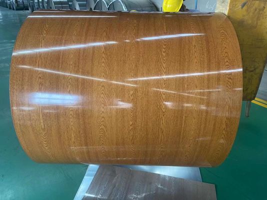 PVDF Printech Деревянная цветная катушка с зерном 50-летняя гарантия 3003H24 Алюминиевая катушка 0,80*1200 Цветная покрытая катушка