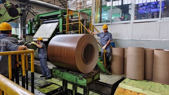 Древесное зерно 30-летняя гарантия AZ165 Galvalume Ореховый цвет PPGL HDP Steel Coil Printech Color Coated Coil ASTM A755 A653M